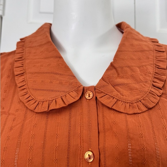 Lost + Wander Button-Down Shirt Autumn Vides Color Rust Size XS, NWT - Picture 6 of 16